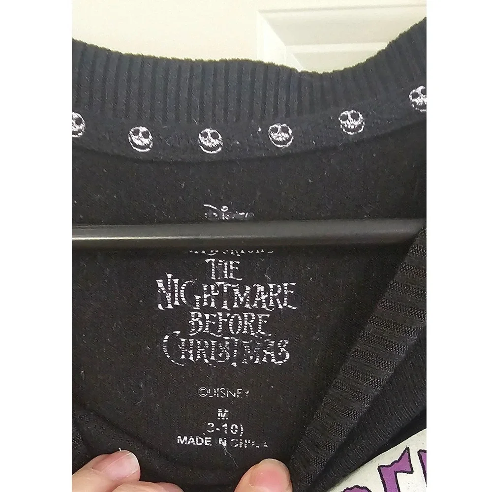 Disney Nightmare Before Christmas Jack Skellington Sleep Shirt Black Purple M - Picture 2 of 5